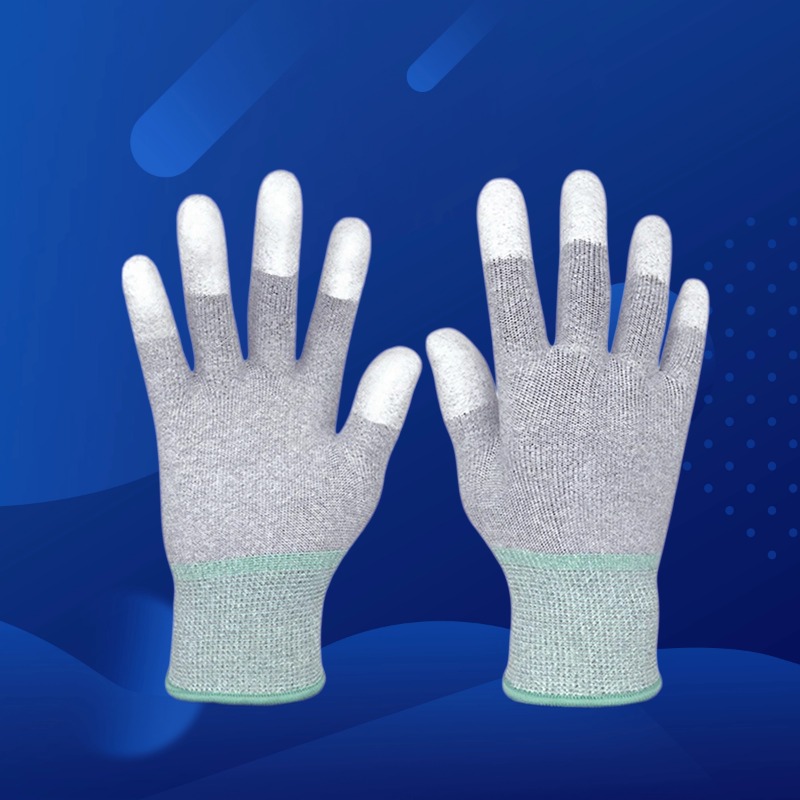 碳纤维PU涂指手套 | 导电耐磨 | 防静电防滑 | 精密电子与净化作业用