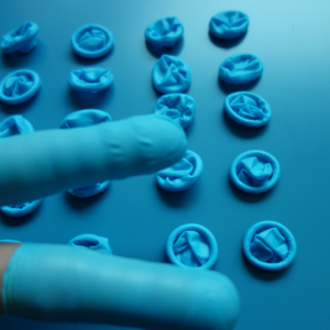 切头蓝色无硫手指套 | 高弹耐磨 | 无尘防滑 | 精密电子与实验操作用