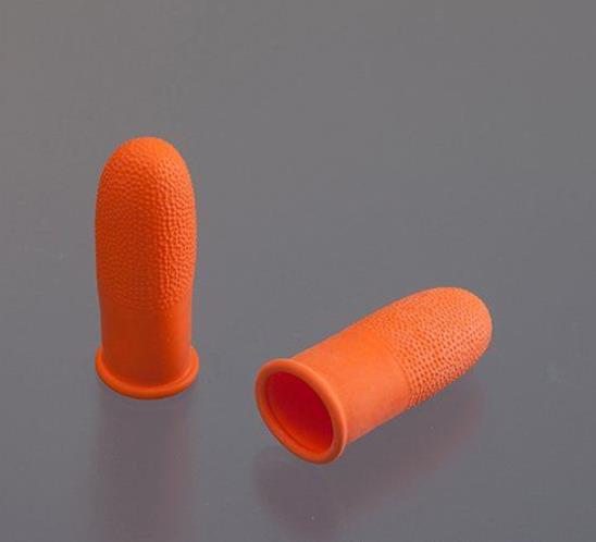 橙色手指套 | 高弹耐磨 | 无尘防滑 | 精密电子与净化操作用