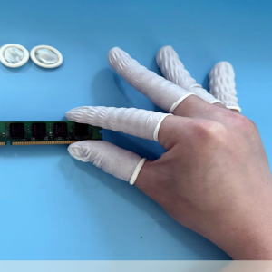 白色卷边手指套 | 高弹耐磨 | 无尘防滑 | 精密电子与净化操作用