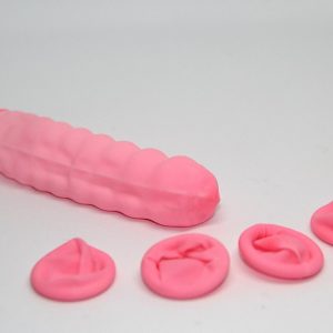 无粉粉红防静电手指套