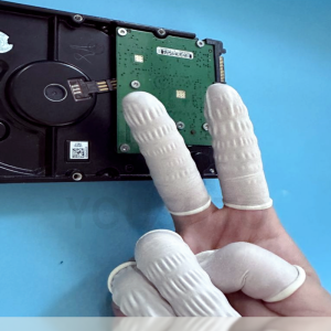 白色丁晴手指套 | 耐磨高弹 | 无尘防滑 | 精密电子与实验操作用