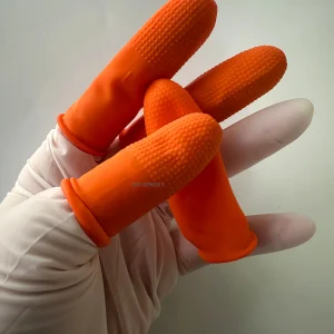 橙色加厚带点颗粒防滑手指套