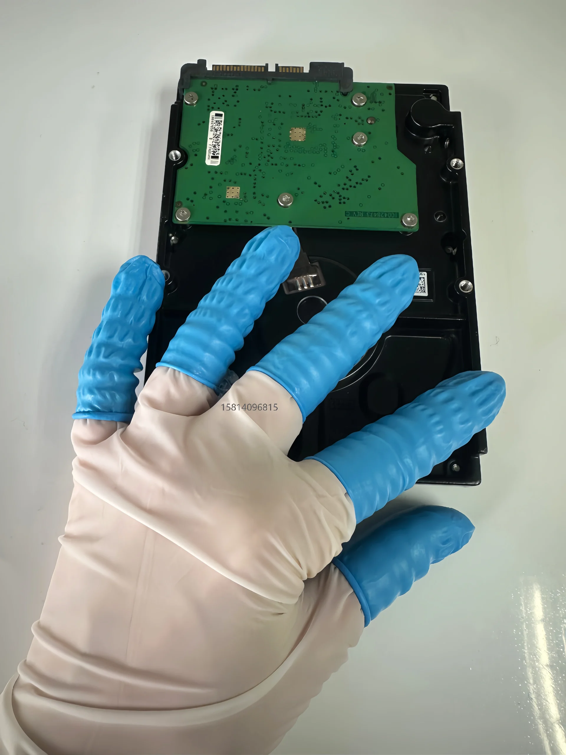 NBR蓝色丁腈指套 | 高弹耐用 | 无尘防滑 | 精密电子与实验操作用