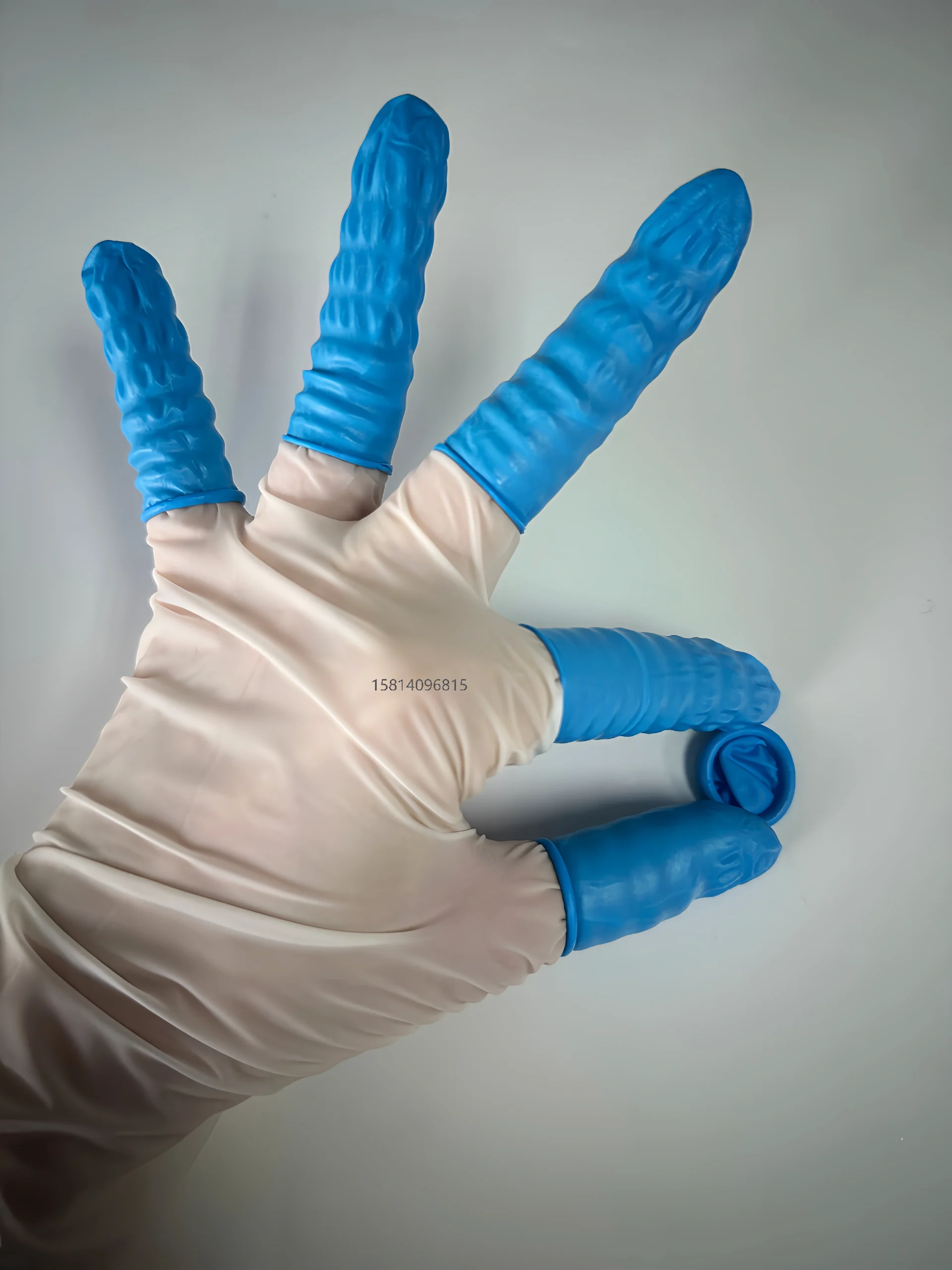 丁腈手指套蓝色无硫 | 高弹耐用 | 无尘防滑 | 精密电子与实验操作用